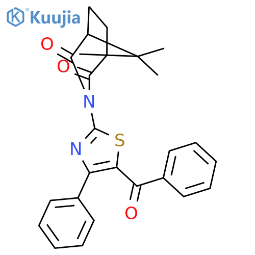 <br>3-(5-Benzoyl-4-phenyl-thiazol-2-yl)-1,8,8-trimethyl-3-aza-bicyclo[3.2.1]oct ane-2,4-dione structure