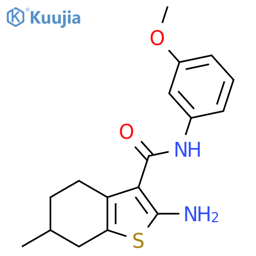 2-Amino-N-(3-methoxyphenyl)-6-methyl-4,5,6,7-tetrahydro-1-benzothiophene-3-carboxamide structure