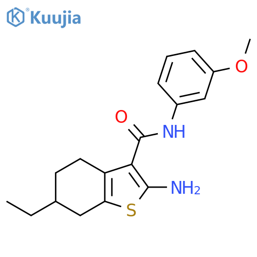 2-Amino-6-ethyl-N-(3-methoxyphenyl)-4,5,6,7-tetrahydro-1-benzothiophene-3-carboxamide structure