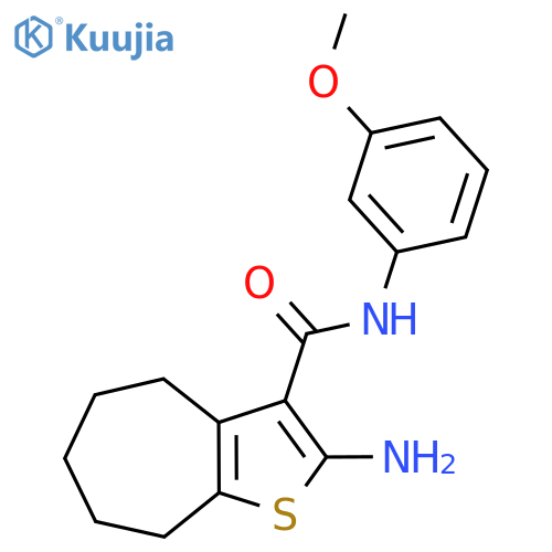 2-Amino-N-(3-methoxyphenyl)-5,6,7,8-tetrahydro-4H-cycloheptabthiophene-3-carboxamide structure