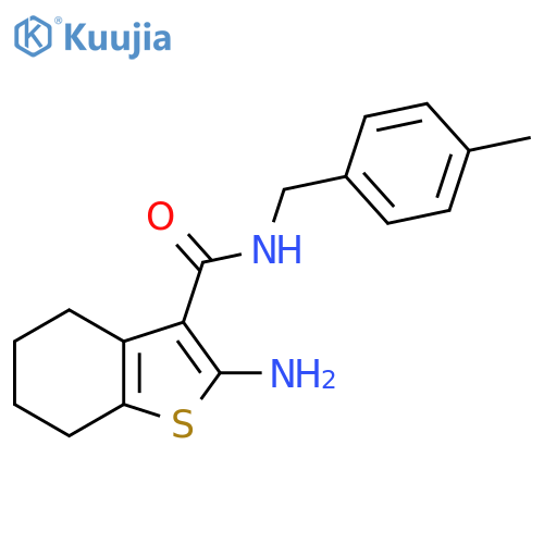 2-Amino-N-(4-methylbenzyl)-4,5,6,7-tetrahydro-1-benzothiophene-3-carboxamide structure