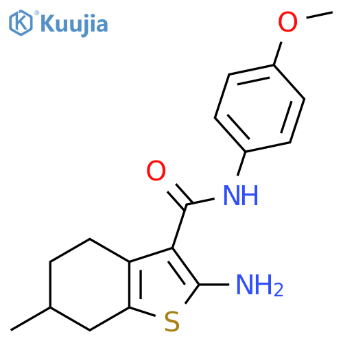 2-Amino-N-(4-methoxyphenyl)-6-methyl-4,5,6,7-tetrahydro-1-benzothiophene-3-carboxamide structure