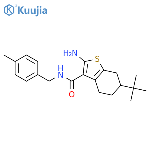 2-Amino-6-tert-butyl-N-(4-methylbenzyl)-4,5,6,7-tetrahydrobenzobthiophene-3-carboxamide structure