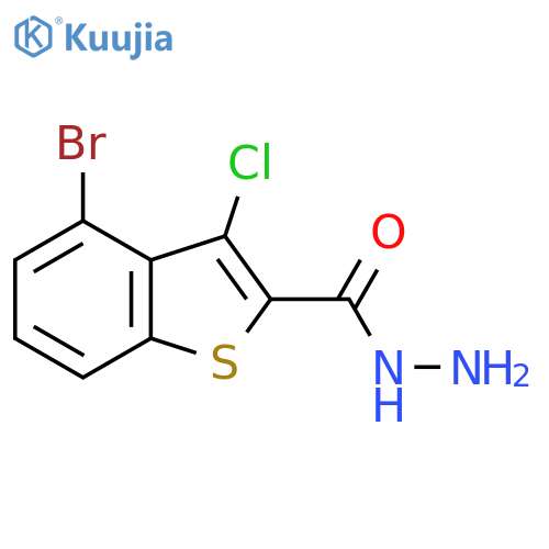 4-Bromo-3-chloro-1-benzothiophene-2-carbohydrazide structure