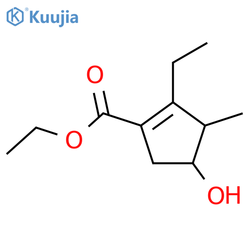 1-Cyclopentene-1-carboxylicacid, 2-ethyl-4-hydroxy-3-methyl-, ethyl ester structure