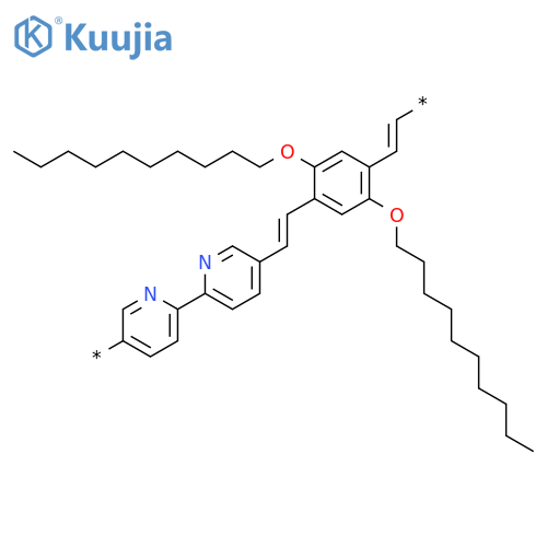 Poly[[2,2'-bipyridine]-5,5'-diyl-(1E)-1,2-ethenediyl[2,5-bis(decyloxy)-1,4-phenylene]-(1E)-1,2-ethenediyl] structure