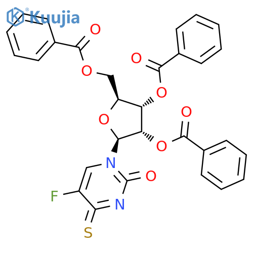 2(1H)-Pyrimidinone,5-fluoro-3,4-dihydro-4-thioxo-1-(2,3,5-tri-O-benzoyl-b-L-ribofuranosyl)- structure