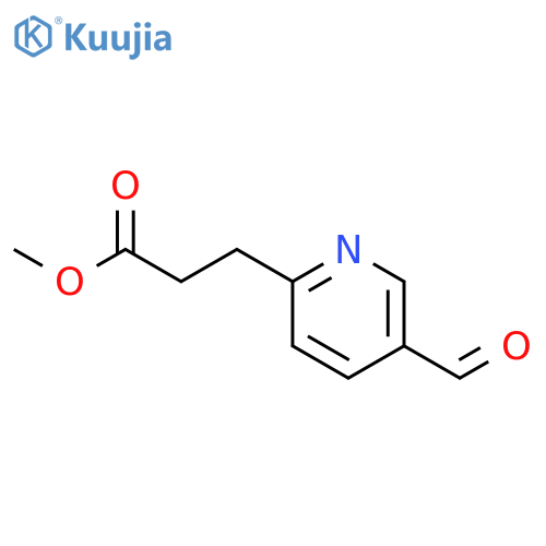 2-Pyridinepropanoic acid, 5-formyl-, methyl ester structure