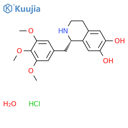 6,7-Isoquinolinediol,1,2,3,4-tetrahydro-1-[(3,4,5-trimethoxyphenyl)methyl]-, hydrochloride,monohydrate, (S)- structure