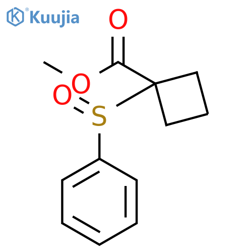 CYCLOBUTANECARBOXYLIC ACID, 1-(PHENYLSULFINYL)-, METHYL ESTER structure