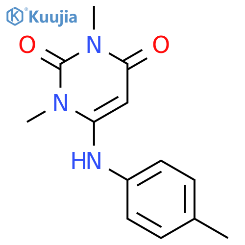 1,3-dimethyl-6-[(4-methylphenyl)amino]pyrimidine-2,4(1H,3H)-dione structure