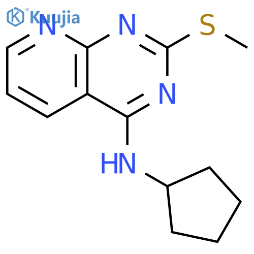 PYRIDO[2,3-D]PYRIMIDIN-4-AMINE, N-CYCLOPENTYL-2-(METHYLTHIO)- structure