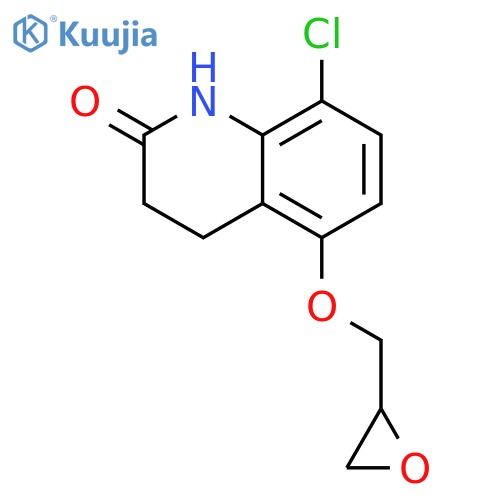 2(1H)-Quinolinone, 8-chloro-3,4-dihydro-5-(oxiranylmethoxy)- structure