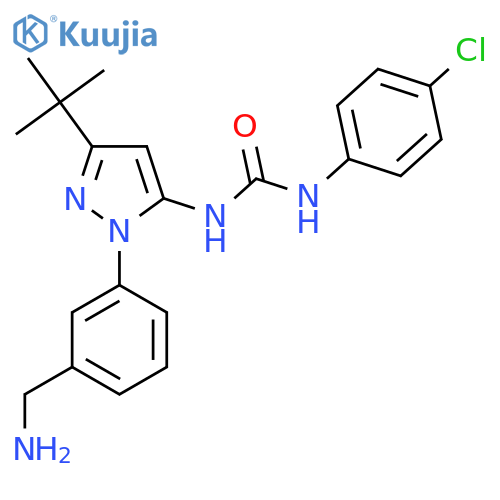 1-(1-(3-(Aminomethyl)phenyl)-3-tert-butyl-1H-pyrazol-5-yl)-3-(4-chlorophenyl)urea structure