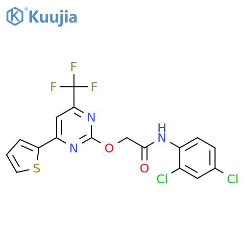 <br>N-(2,4-Dichloro-phenyl)-2-(4-thiophen-2-yl-6-trifluoromethyl-pyrimidin-2-yl oxy)-acetamide structure