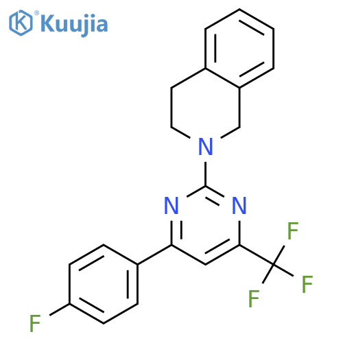 <br>2-[4-(4-Fluoro-phenyl)-6-trifluoromethyl-pyrimidin-2-yl]-1,2,3,4-tetrahydro -isoquinoline structure