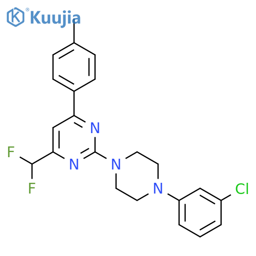 <br>2-[4-(3-Chloro-phenyl)-piperazin-1-yl]-4-difluoromethyl-6-p-tolyl-pyrimidin e structure