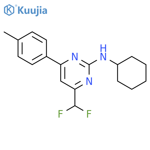 Cyclohexyl-(4-difluoromethyl-6-p-tolyl-pyrimidin-2-yl)-amine structure