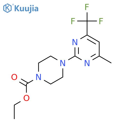 <br>4-(4-Methyl-6-trifluoromethyl-pyrimidin-2-yl)-piperazine-1-carboxylic acid  ethyl ester structure