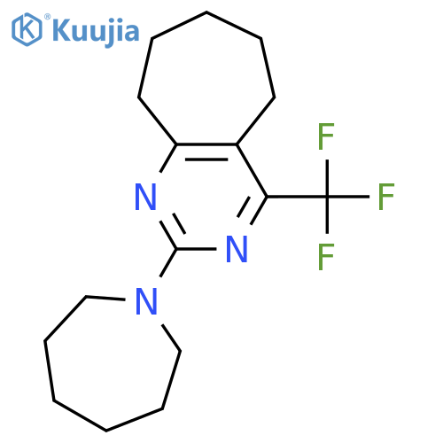 <br>2-(azepan-1-yl)-4-(trifluoromethyl)-6,7,8,9-tetrahydro-5H-cyclohepta[d]pyri midine structure