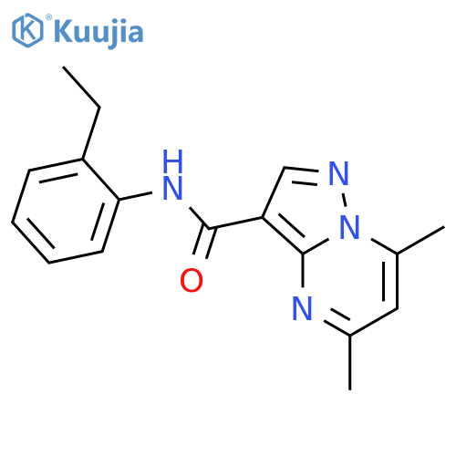 <br>5,7-Dimethyl-pyrazolo[1,5-a]pyrimidine-3-carboxylic acid (2-ethyl-phenyl)-a mide structure