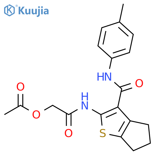 4H-Cyclopenta[b]thiophene-3-carboxamide,2-[[(acetyloxy)acetyl]amino]-5,6-dihydro-N-(4-methylphenyl)- structure
