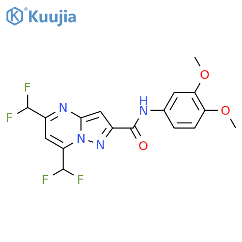 <br>5,7-Bis-difluoromethyl-pyrazolo[1,5-a]pyrimidine-2-carboxylic acid (3,4-dim ethoxy-phenyl)-amide structure