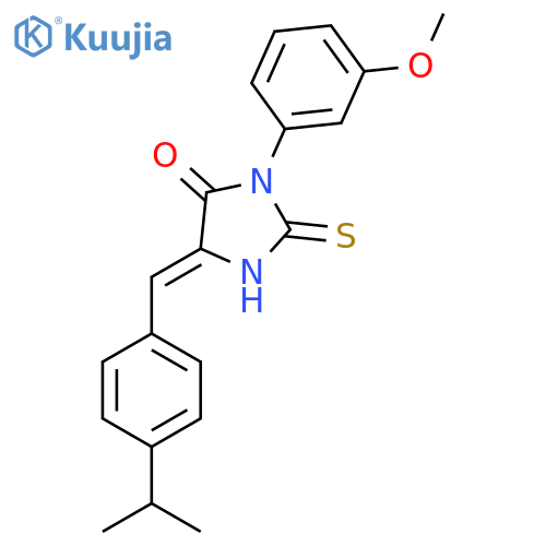 3-(3-methoxyphenyl)-5-{4-(propan-2-yl)phenylmethylidene}-2-sulfanylideneimidazolidin-4-one structure