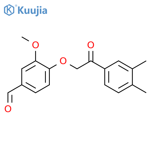 4-2-(3,4-dimethylphenyl)-2-oxoethoxy-3-methoxybenzaldehyde structure