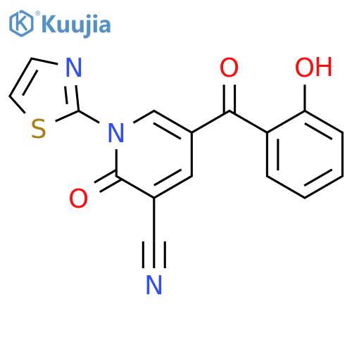 5-(2-HYDROXY-BENZOYL)-2-OXO-1-THIAZOL-2-YL-1,2-DIHYDRO-PYRIDINE-3-CARBONITRILE structure