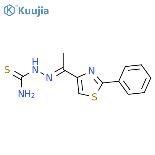 HYDRAZINECARBOTHIOAMIDE, 2-[1-(2-PHENYL-4-THIAZOLYL)ETHYLIDENE]-, (2E)- structure