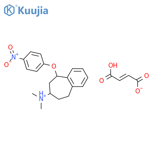 N,N-dimethyl-5-(4-nitrophenoxy)-6,7,8,9-tetrahydro-5H-benzo[7]annulen-7-aminium (2E)-3-carboxyprop-2-enoate structure