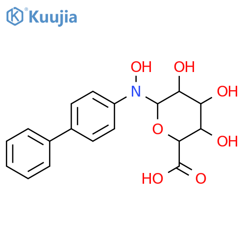 b-D-Glucopyranuronic acid,1-([1,1'-biphenyl]-4-ylhydroxyamino)-1-deoxy- structure