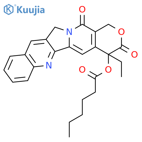 (S)-4-ethyl-4-hexanoyloxy-1,12-dihydro-4H-pyrano[3',4':6,7]indolizino[1,2-b]quinoline-3,14-dione structure