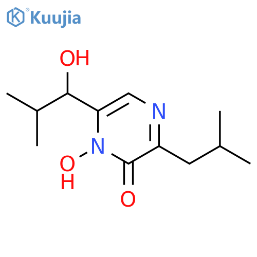 (-)-1-Hydroxy-6-(alpha-hydroxy-isobutyl)-3-isobutyl-1H-pyrazin-2-on structure