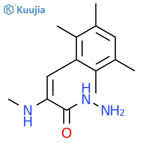(2Z)-2-(methylamino)-3-(2,3,5,6-tetramethylphenyl)prop-2-enehydrazide structure