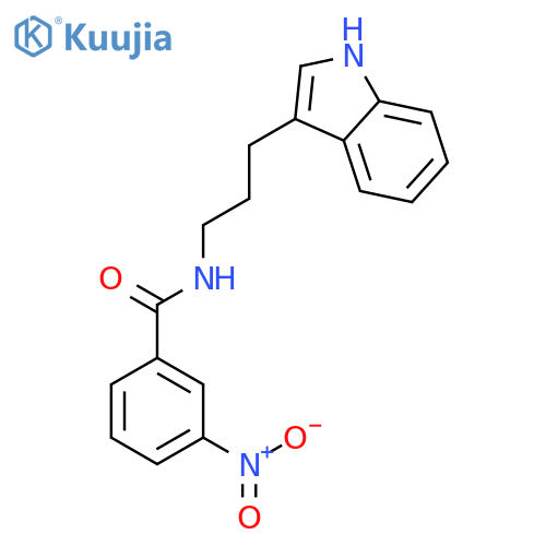 N-[3-(1H-indol-3-yl)propyl]-3-nitrobenzamide structure