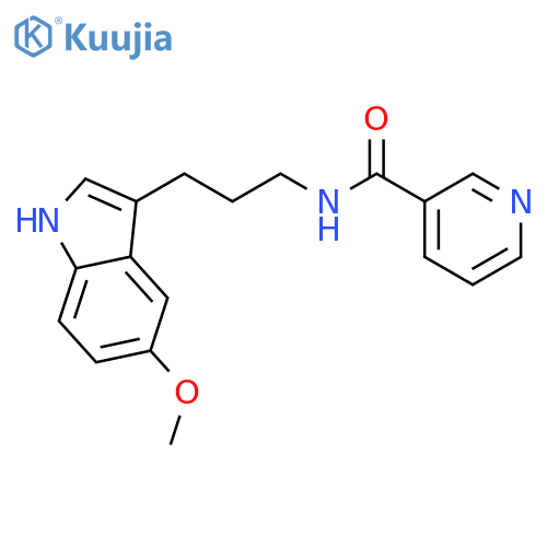 N-[3-(5-methoxy-1H-indol-3-yl)propyl]pyridine-3-carboxamide structure