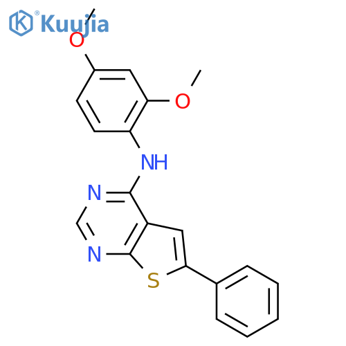 Thieno[2,3-d]pyrimidin-4-amine, N-(2,4-dimethoxyphenyl)-6-phenyl- structure