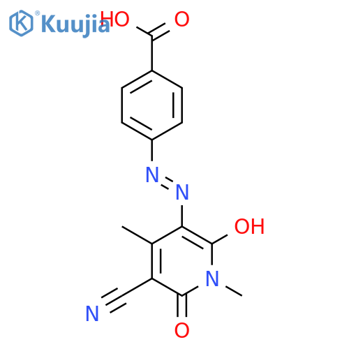 Benzoic acid,4-[2-(5-cyano-1,6-dihydro-2-hydroxy-1,4-dimethyl-6-oxo-3-pyridinyl)diazenyl]- structure