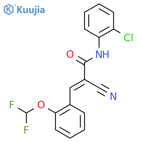 N-(2-chlorophenyl)-2-cyano-3-[2-(difluoromethoxy)phenyl]prop-2-enamide structure