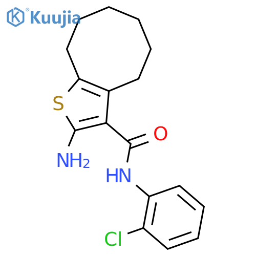 2-Amino-N-(2-chlorophenyl)-4,5,6,7,8,9-hexahydrocyclooctabthiophene-3-carboxamide structure