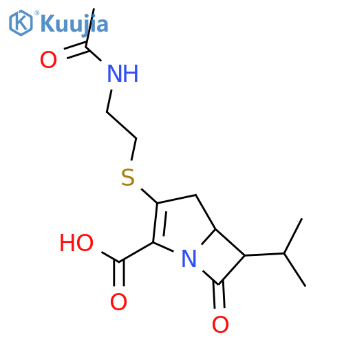 1-Azabicyclo[3.2.0]hept-2-ene-2-carboxylicacid, 3-[[2-(acetylamino)ethyl]thio]-6-(1-methylethyl)-7-oxo-, (5R,6R)- structure