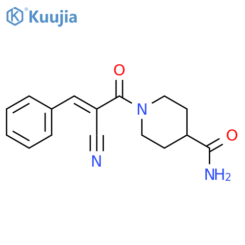4-Piperidinecarboxamide, 1-(2-cyano-1-oxo-3-phenyl-2-propen-1-yl)- structure