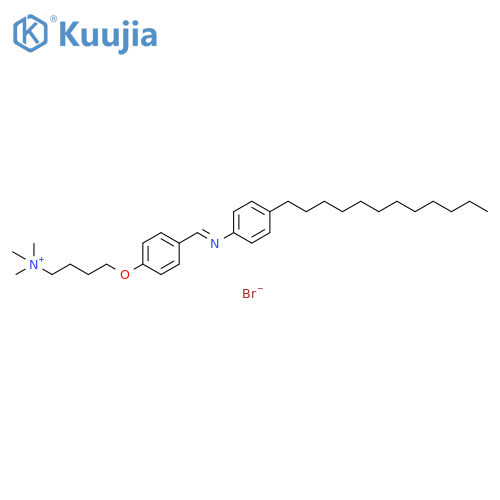 1-Butanaminium, 4-[4-[[(4-dodecylphenyl)imino]methyl]phenoxy]-N,N,N-trimethyl-, bromide (1:1) structure