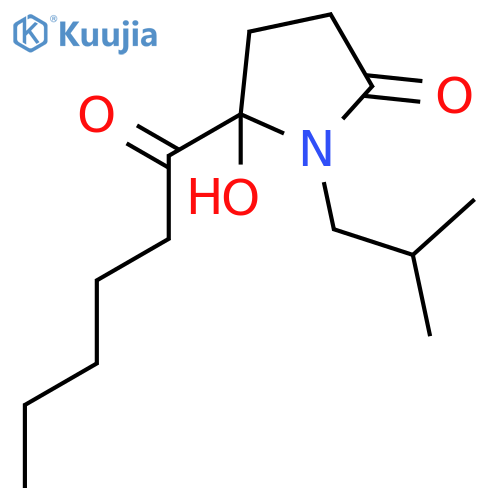 2-Pyrrolidinone, 5-hydroxy-1-(2-methylpropyl)-5-(1-oxohexyl)- structure