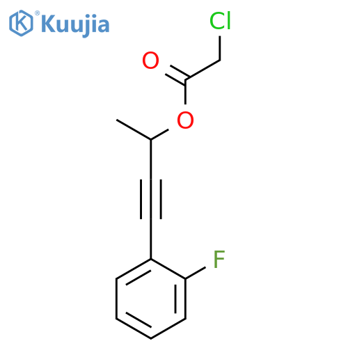 Acetic acid, chloro-, 3-(2-fluorophenyl)-1-methyl-2-propynyl ester structure