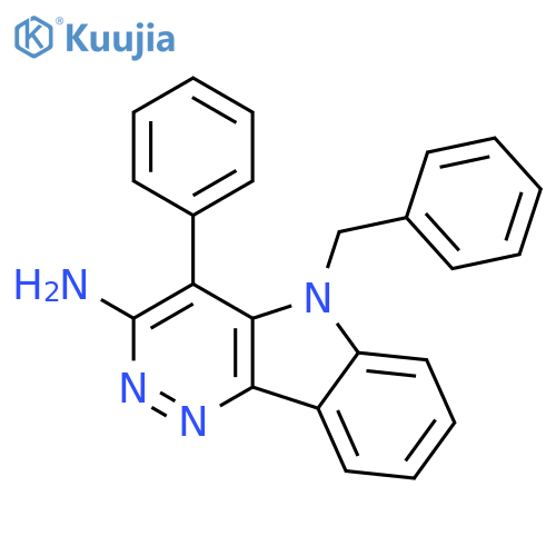 5H-Pyridazino[4,3-b]indol-3-amine, 4-phenyl-5-(phenylmethyl)- structure