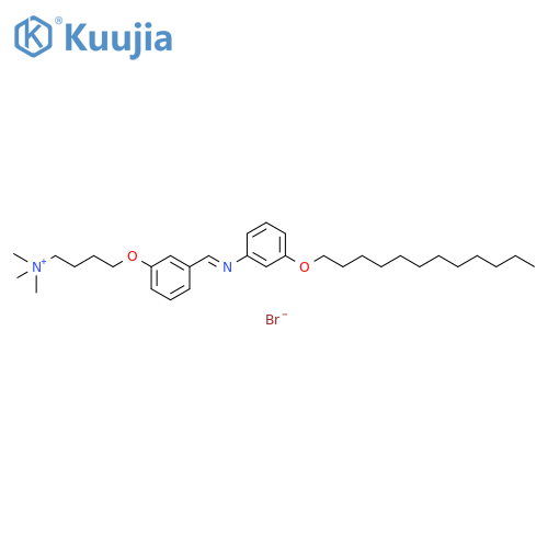 1-Butanaminium, 4-[3-[[[3-(dodecyloxy)phenyl]imino]methyl]phenoxy]-N,N,N-trimethyl-, bromide (1:1) structure