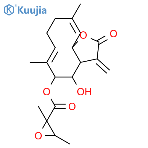 [(6e,10e)-4-hydroxy-6,10-dimethyl-3-methylidene-2-oxo-3a,4,5,8,9,11a-hexahydrocyclodeca[b]furan-5-yl] 2,3-dimethyloxirane-2-carboxylate structure